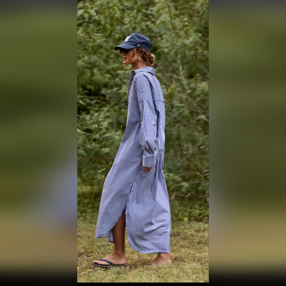Mamene Phoebe Shirt Dress NAVY STRIPE  1